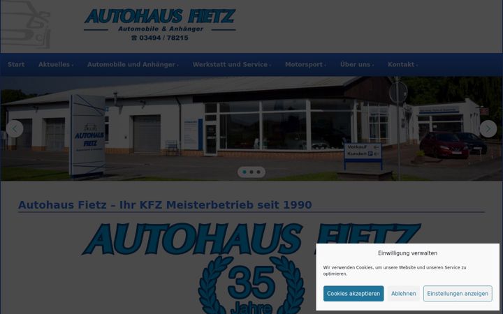 Screenshot of autohaus-fietz.de