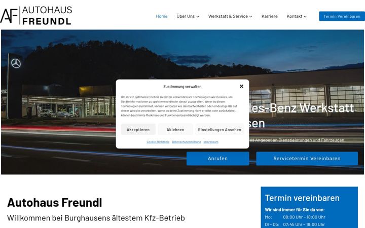 Captura de pantalla de autohaus-freundl-burghausen.de