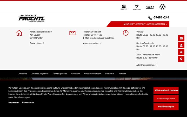 Captura de pantalla de autohaus-fruechtl.de