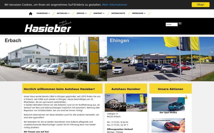Screenshot di autohaus-hasieber-erbach.de