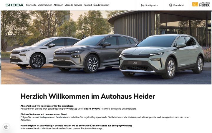 Screenshot di autohaus-heider.skoda-auto.de