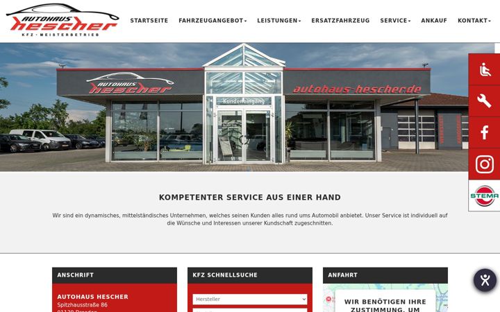 Screenshot of autohaus-hescher.de