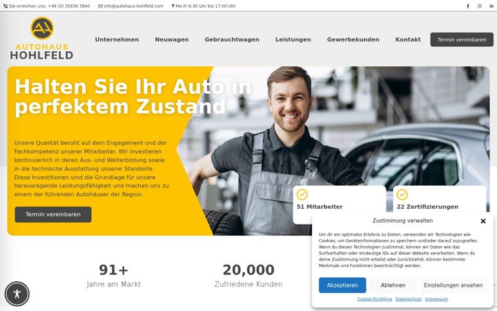 Screenshot of autohaus-hohlfeld.com