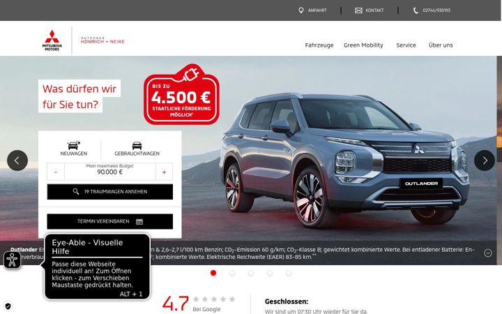 Screenshot of autohaus-homrich-neike.de