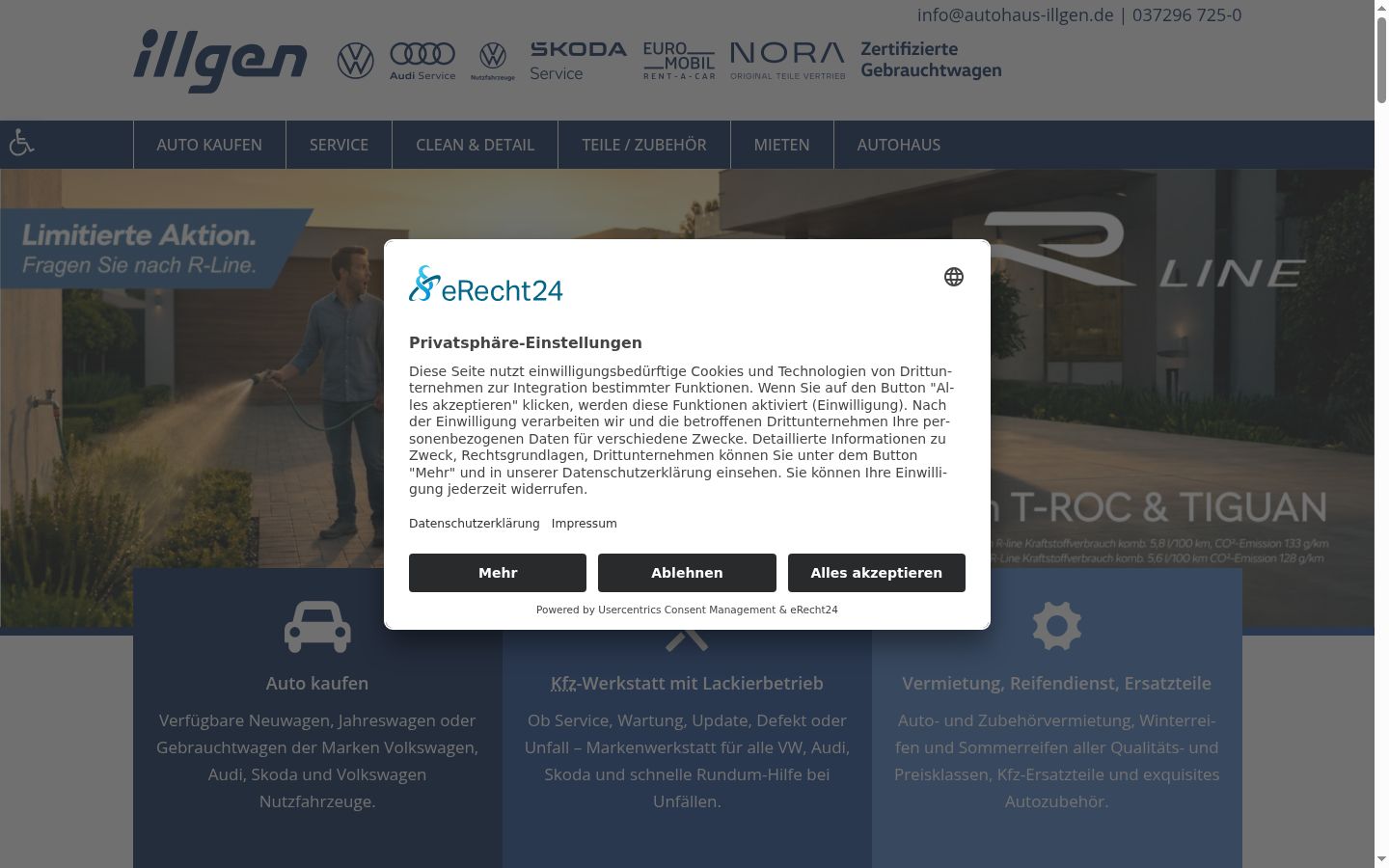 Capture d'écran de la bannière de consentement affichée avant toute interaction