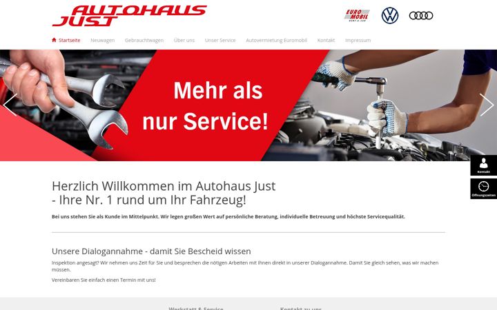 Ekrānuzņēmums no autohaus-just.de