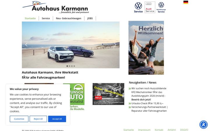 Ekrānuzņēmums no autohaus-karmann.de
