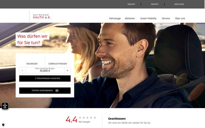 Ekrānuzņēmums no autohaus-kauth.de