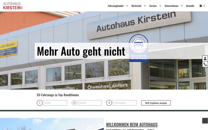 Capture d'écran de autohaus-kirstein.de