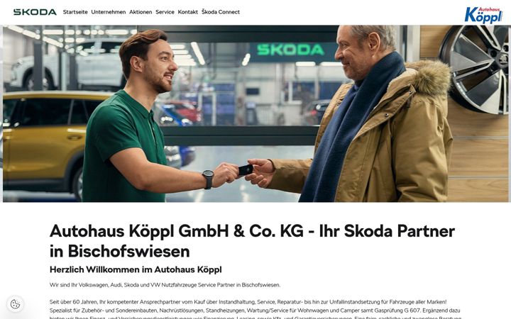 Screenshot of autohaus-koeppl.skoda-auto.de