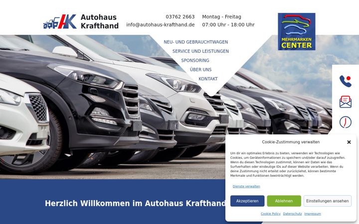 Screenshot of autohaus-krafthand.de