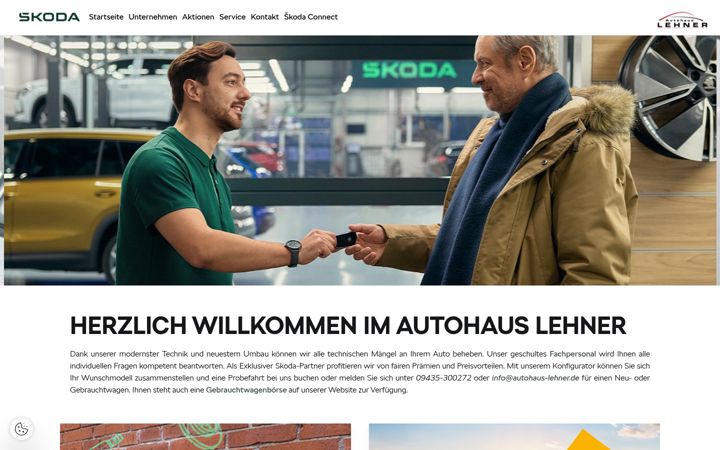 Screenshot of autohaus-lehner.skoda-auto.de