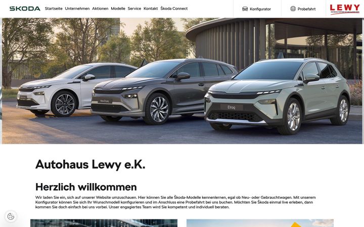 Screenshot von autohaus-lewy.skoda-auto.de