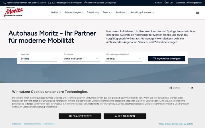 Screenshot stránky autohaus-moritz.de