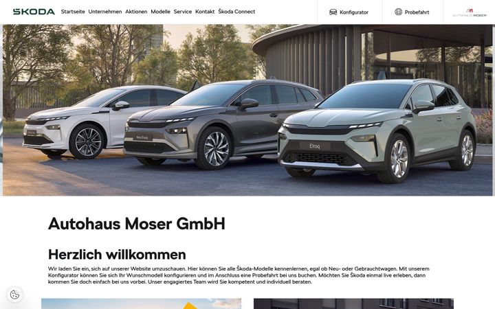 Screenshot stránky autohaus-moser.skoda-auto.de