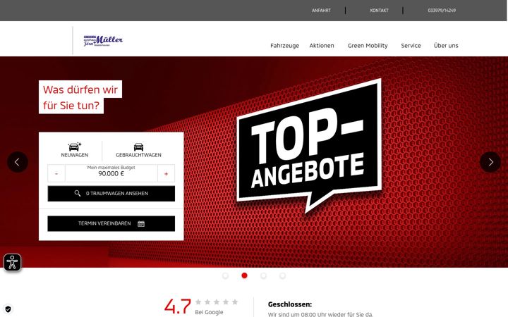 Screenshot of autohaus-mueller-wusterhausen.de