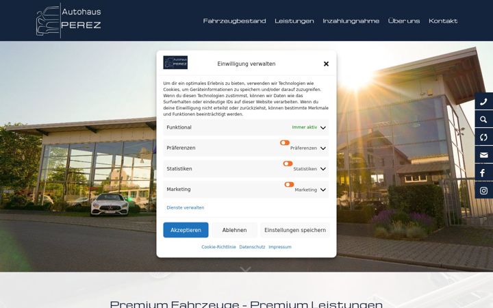 Screenshot stránky autohaus-perez.de