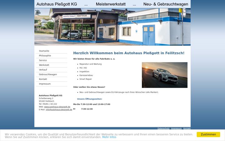 Screenshot of autohaus-plessgott.de
