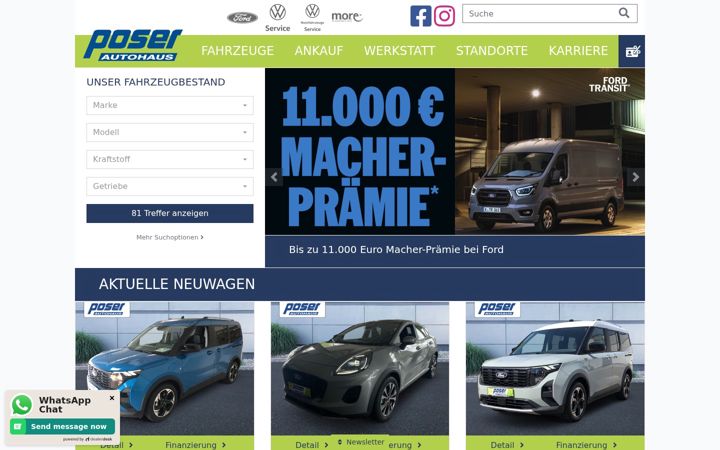 Screenshot stránky autohaus-poser.de