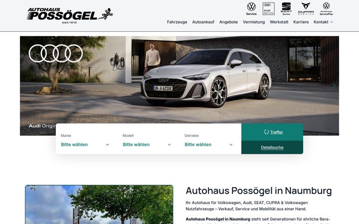 Screenshot stránky autohaus-possoegel.de