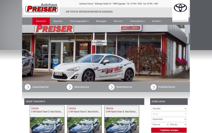 Screenshot stránky autohaus-preiser.de