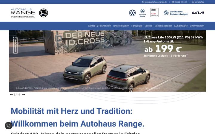 Screenshot of autohaus-range.de