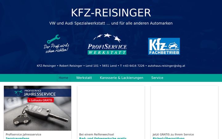 Screenshot of autohaus-reisinger.com
