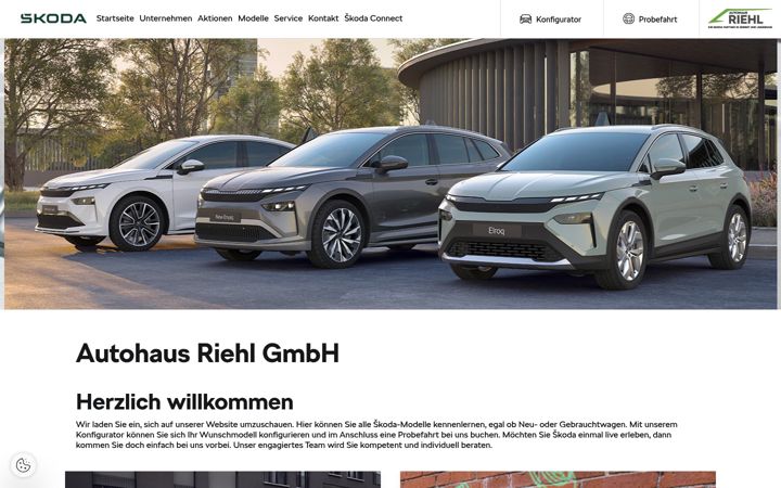 Екранна снимка на autohaus-riehl.skoda-auto.de