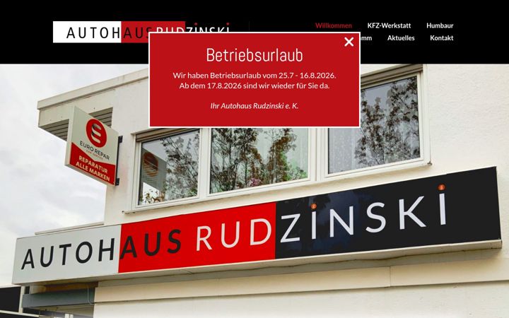 Skärmbild av autohaus-rudzinski.de