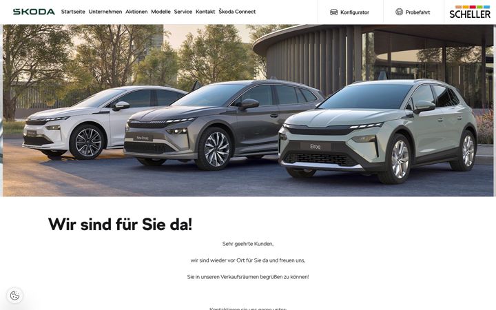 Screenshot of autohaus-scheller.skoda-auto.de