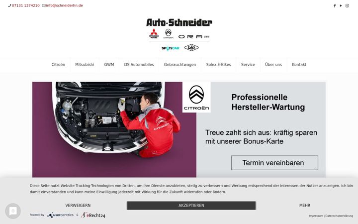Screenshot of autohaus-schneider-heilbronn.de
