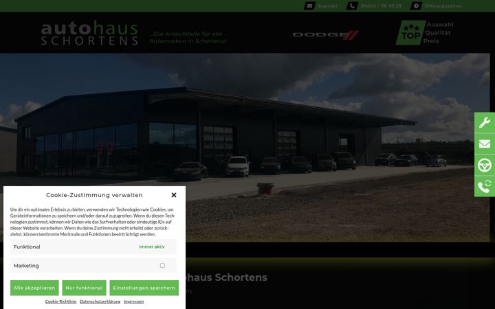 Ekrānuzņēmums no autohaus-schortens.de