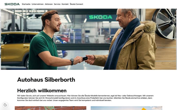 Screenshot of autohaus-silberborth.skoda-auto.de