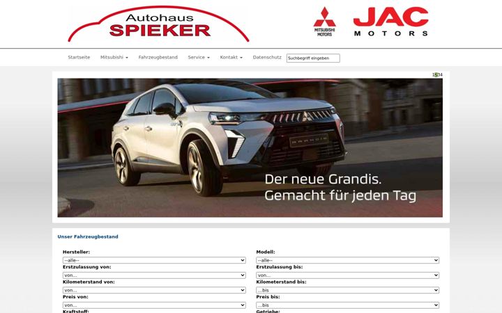 Screenshot of autohaus-spieker.de
