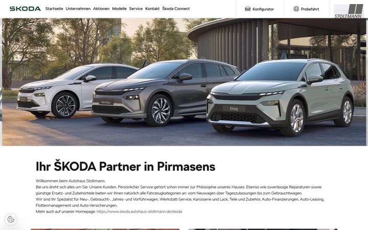 Screenshot of autohaus-stoltmann.skoda-auto.de