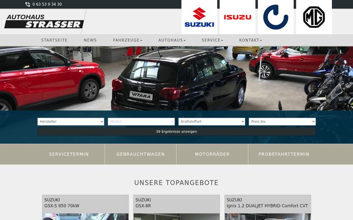 Screenshot of autohaus-strasser.de