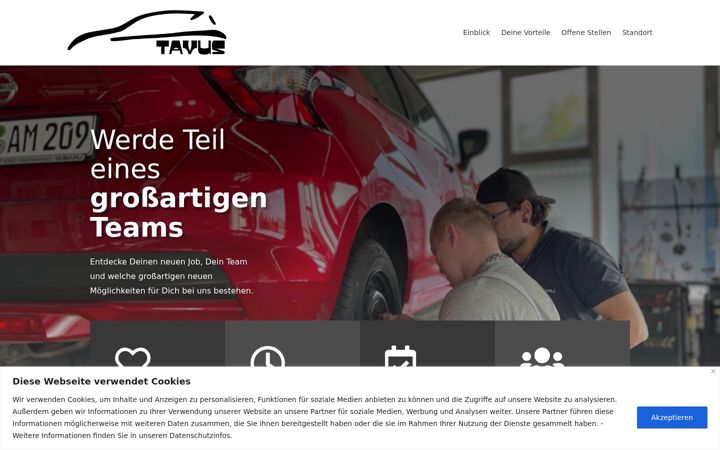 Екранна снимка на autohaus-tavus-karriere.de