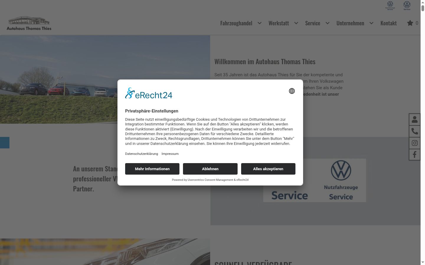 Screenshot van de toestemmingsbanner zoals getoond vóór enige interactie