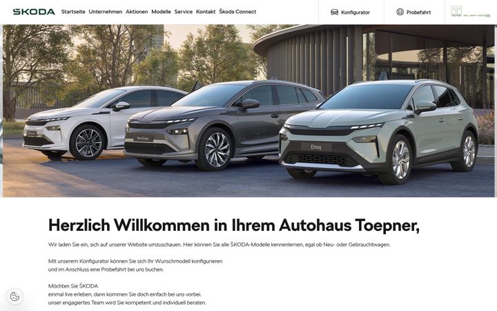 Snimka zaslona za autohaus-toepner.skoda-auto.de