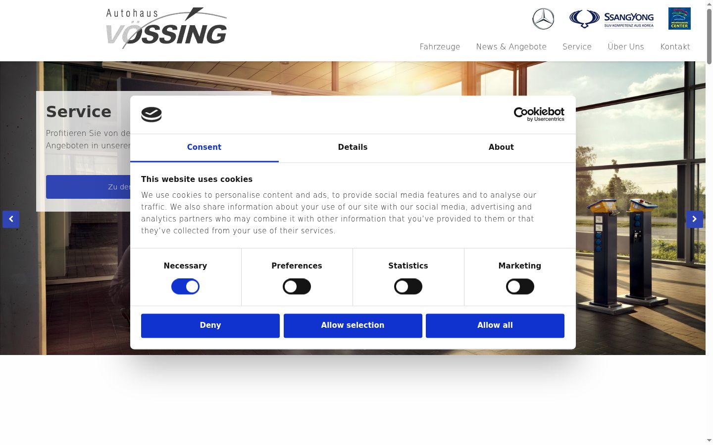 Screenshot van de toestemmingsbanner zoals getoond vóór enige interactie