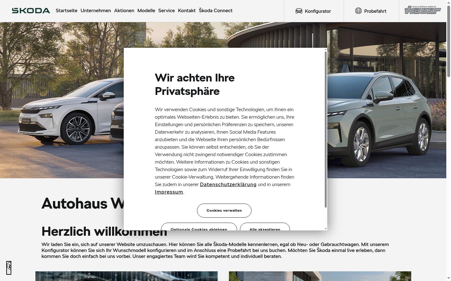 Zrzut ekranu banera zgody wyświetlanego przed jakąkolwiek interakcją