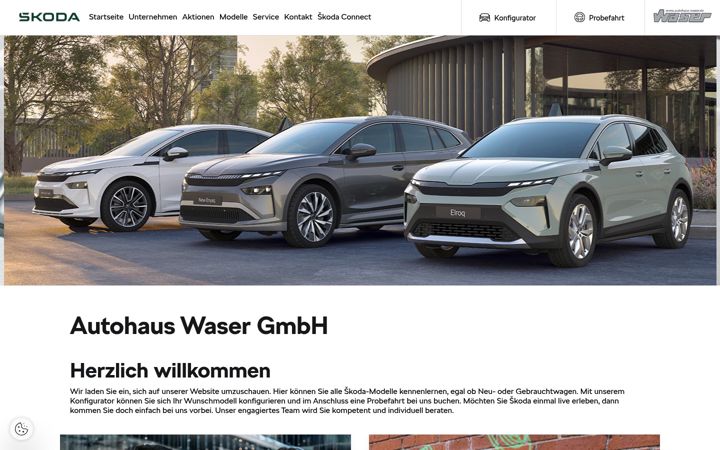 Zrzut ekranu autohaus-waser.skoda-auto.de