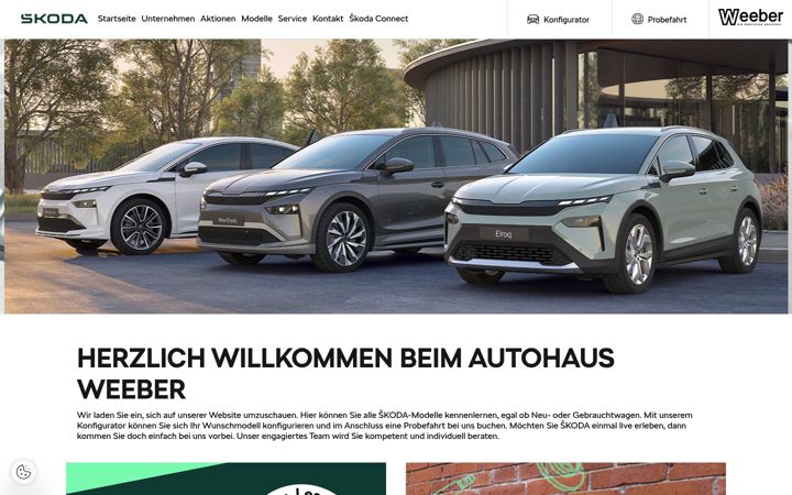 Screenshot of autohaus-weeber-calw.skoda-auto.de