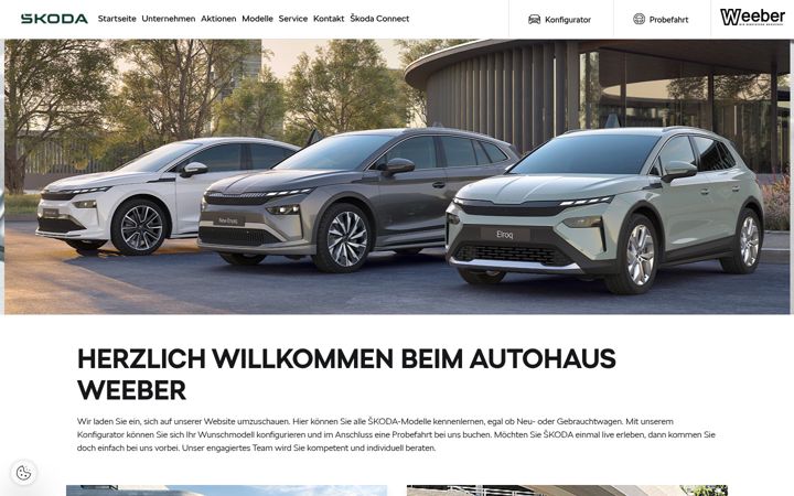 Screenshot of autohaus-weeber-leo.skoda-auto.de