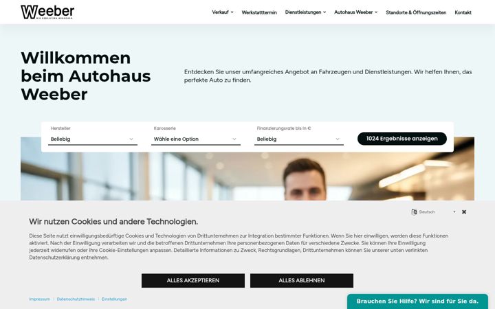 Zrzut ekranu autohaus-weeber.de