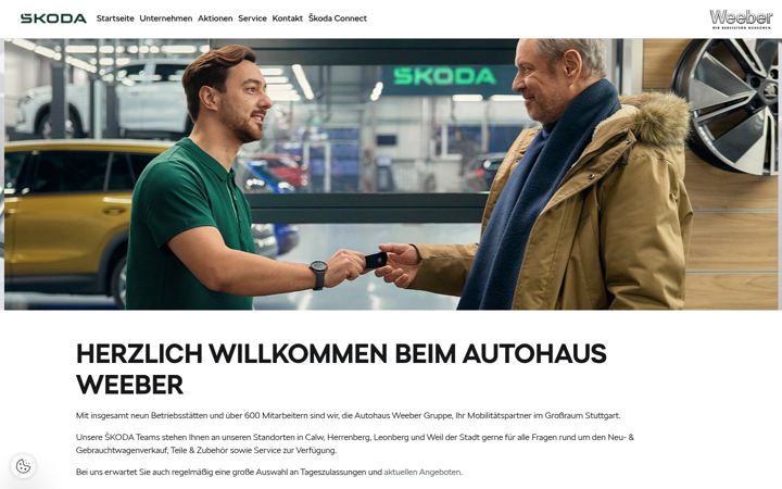 Screenshot of autohaus-weeber.skoda-auto.de