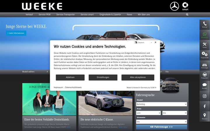 Screenshot of autohaus-weeke.de