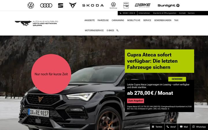 Captura de pantalla de autohaus-wolfsburg.de
