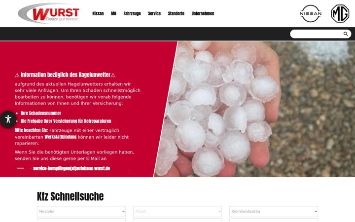 Captura de pantalla de autohaus-wurst.de