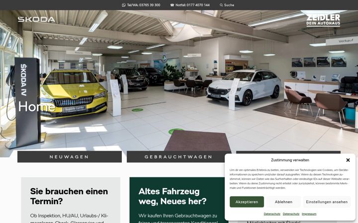 Screenshot of autohaus-zeidler.de